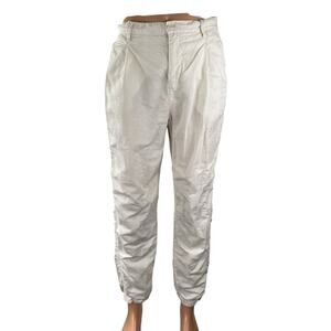 Orlebar Brown Men's White Linen High Rise Wide Leg Utility Trousers Pants Sz 30